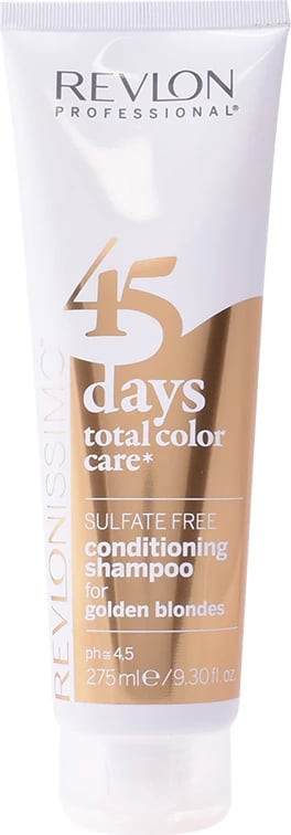 Shampon kondicionues për flokë bionde të arta Revlon Revlonissimo 45 Days 275ml