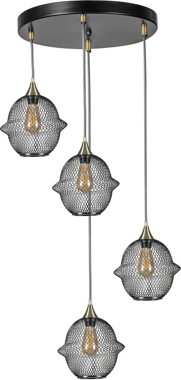 Llambë tavani Opviq Merkür, 4 llampa, ngjyrë e zezë