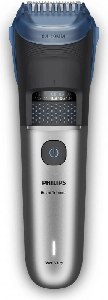 Trimmer mjekre, Philips BT7670/15, 40 nivele 0.4–20 mm, teh metal vetë-mprehës, 120 min, Wet & Dry, gri
