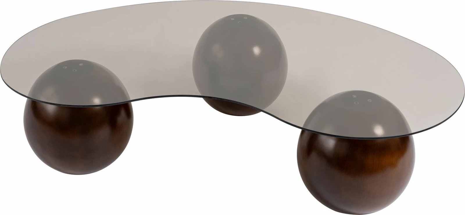 Tavolinë kafeje Skye Decor, sferë, ngjyrë arre dhe bronzi