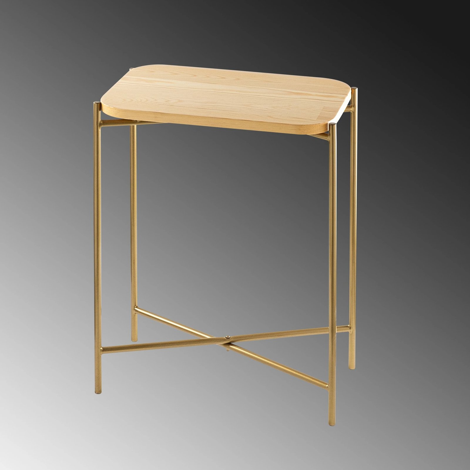 Tavolinë kafeje Hanah Home, Shb-003-A, ngjyrë ari dhe natyrale