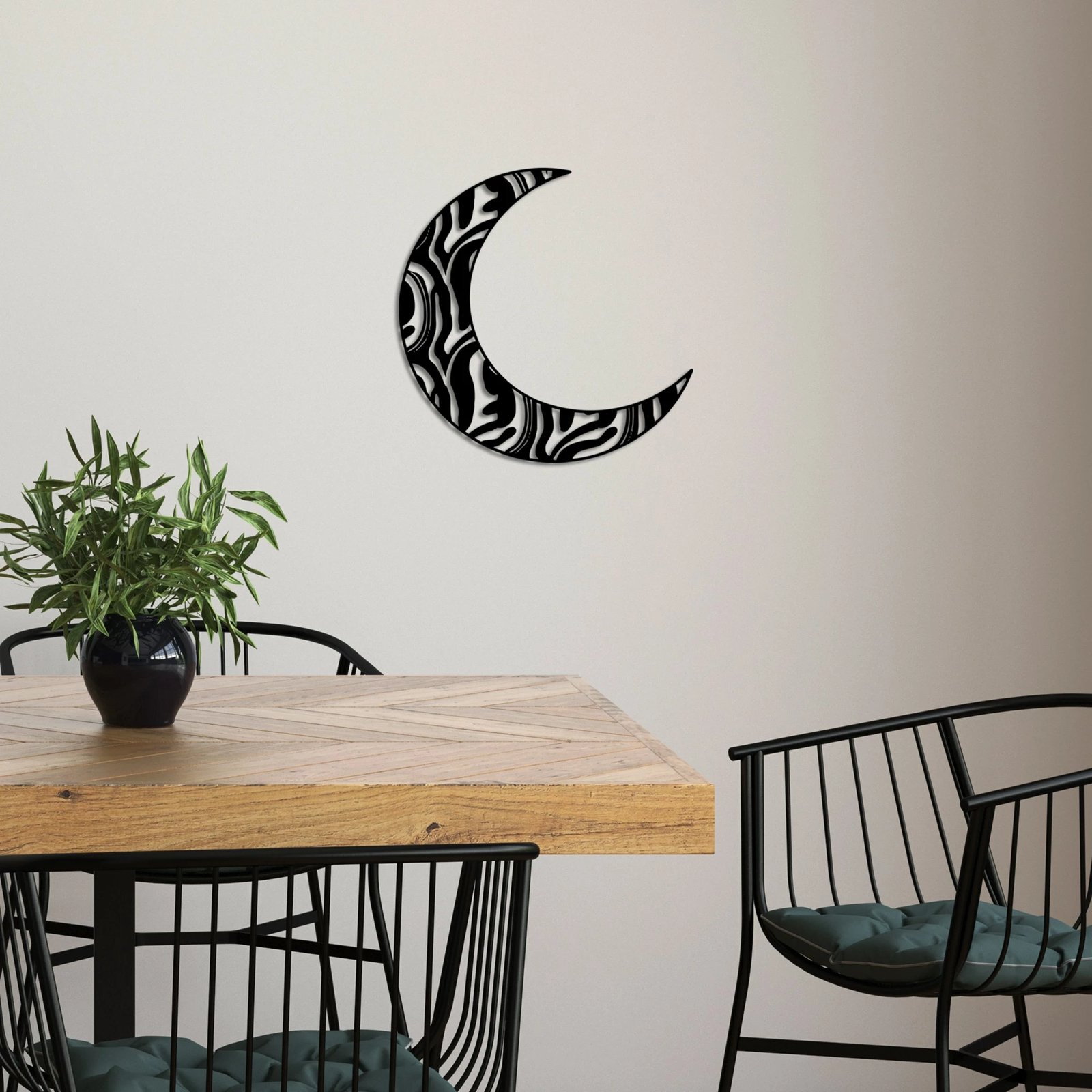 Aksesor dekorativ muri prej metali, formë hëne, Wallity, Crescent 4