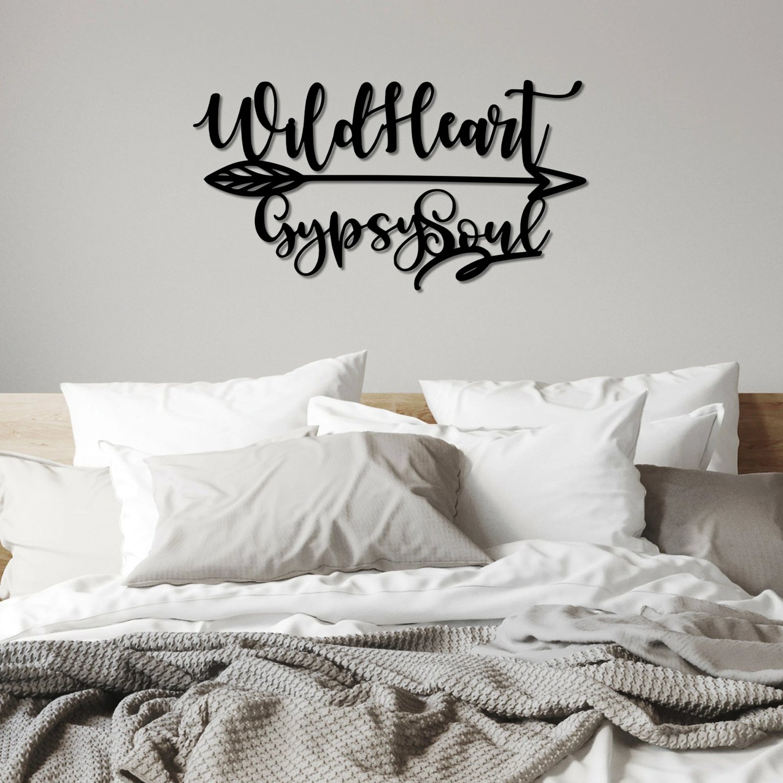 Aksesor dekorativ metalik për mur, Wallity, Wild Heart Gypsy Soul