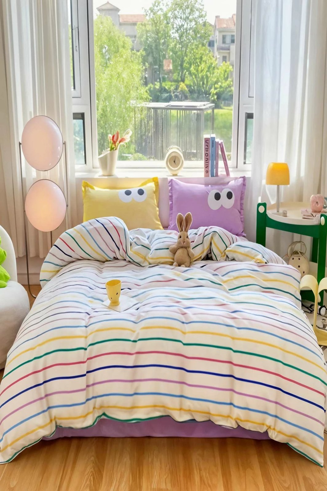 Set mbulesë për jorgan King, L'essentiel, Funny, e verdhë dhe lejla (3 copë)