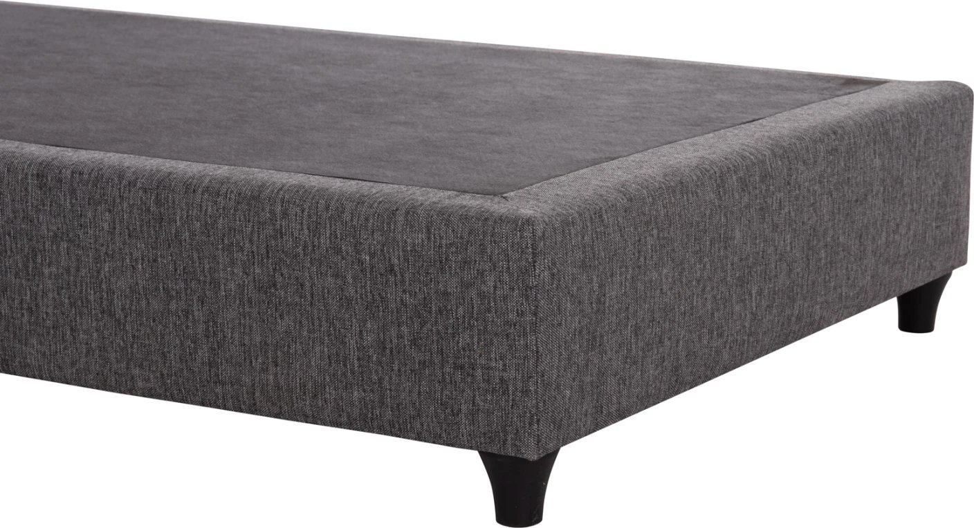 Baza e shtratit SIGGY, tekstil gri, pa hapësirë magazinimi, për dyshek 80x200cm