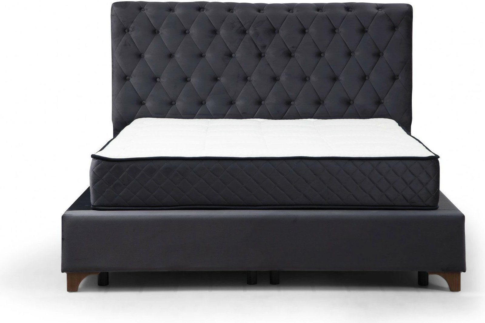 Set dyshekë, bazë dhe shtrat, ngjyrë antracit, Skye Decor, 160x200