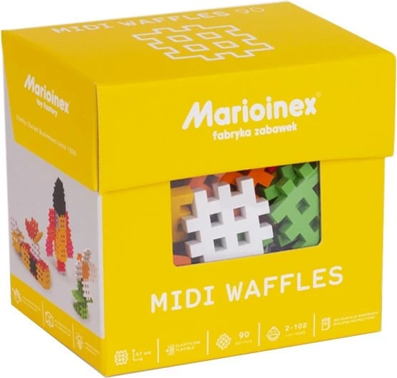 Set lodrash ndërtimi Marioinex Waffle Blocks Midi, 90 elemente, shumëngjyrëshe