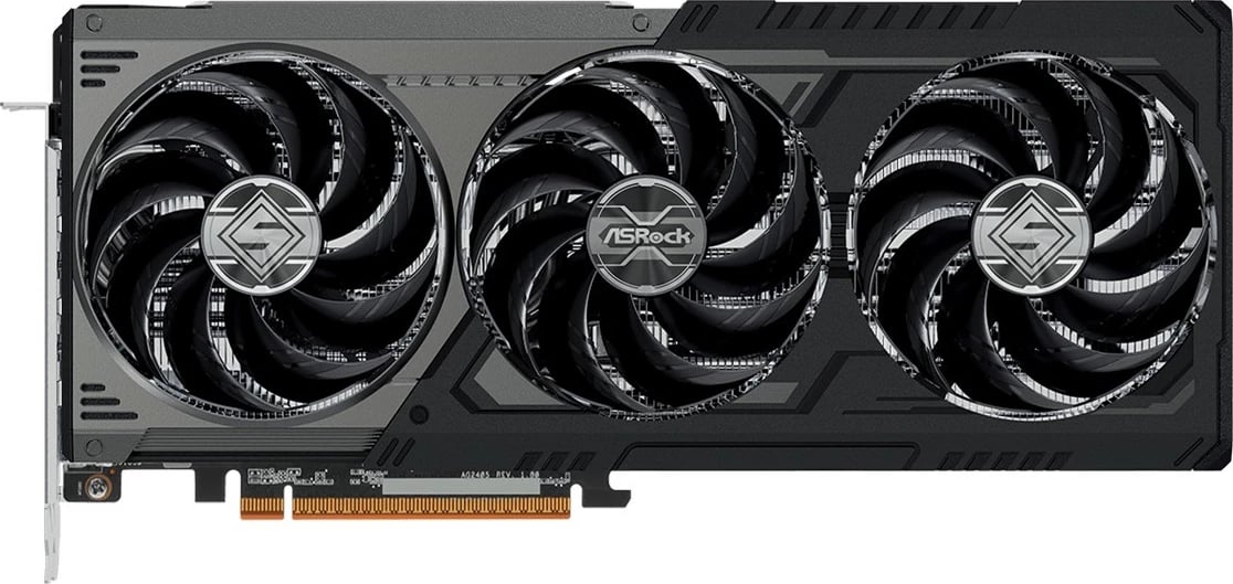 Kartelë grafike ASRock Radeon RX 9070XT Steel Legend Dark 16GB, 3 fan, multikolor