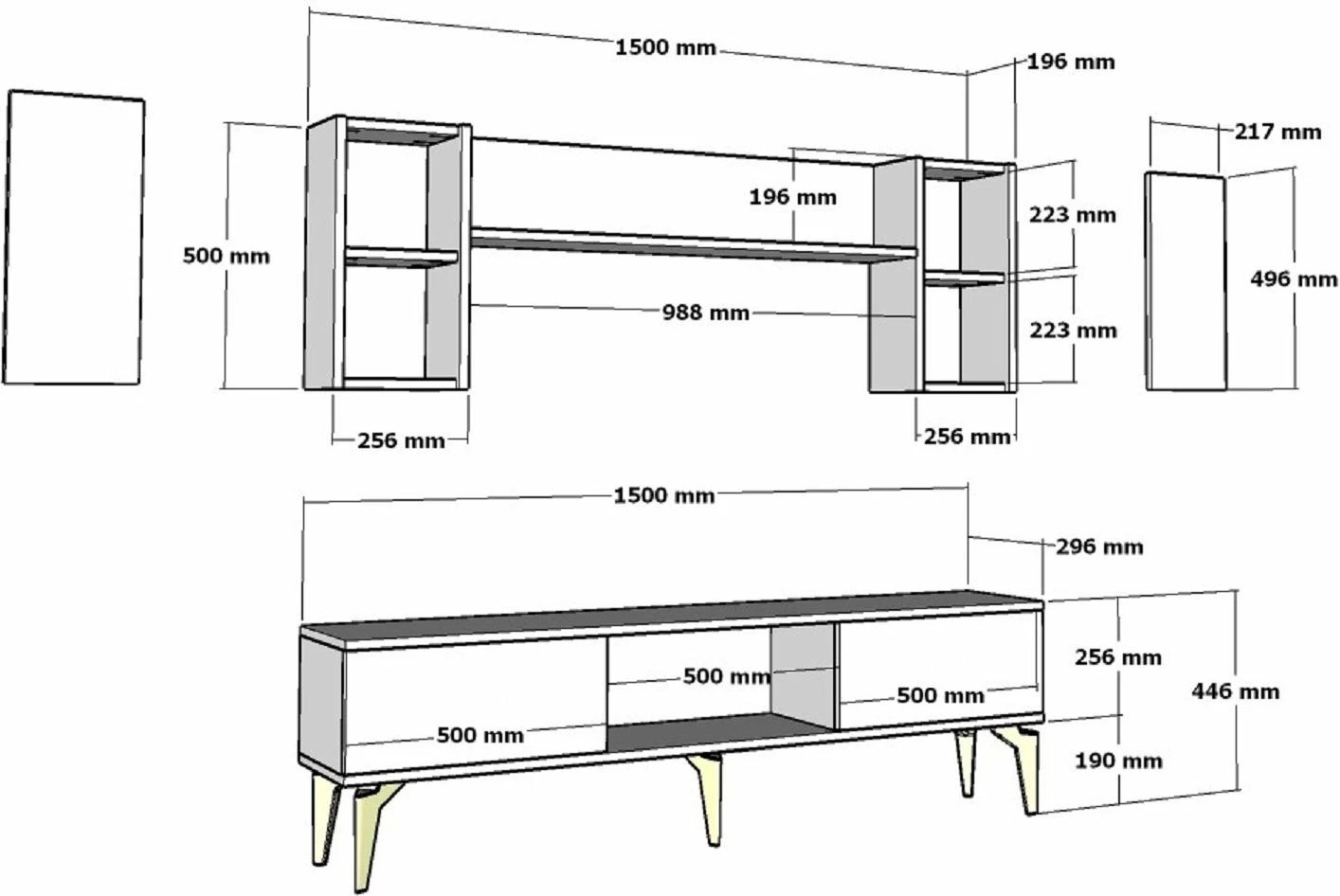 Komodë TV Skye Decor, ngjyrë viola-antracit