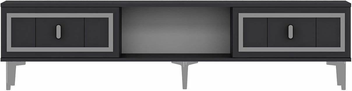 Komodë TV Skye Decor, ngjyrë antracit, argjend