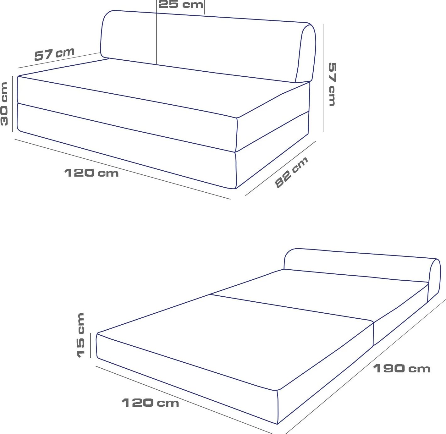 Divan-krevat 2 vendësh, Atelier del Sofa, Magic, kadife antracit