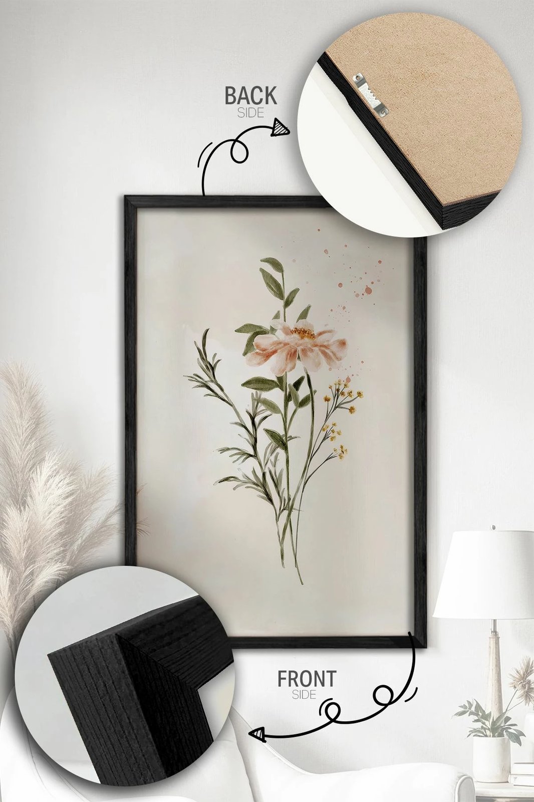 Pikturë dekorative me kornizë (2 copë), Wallity, Ersy2Lımodel14-Sıyah