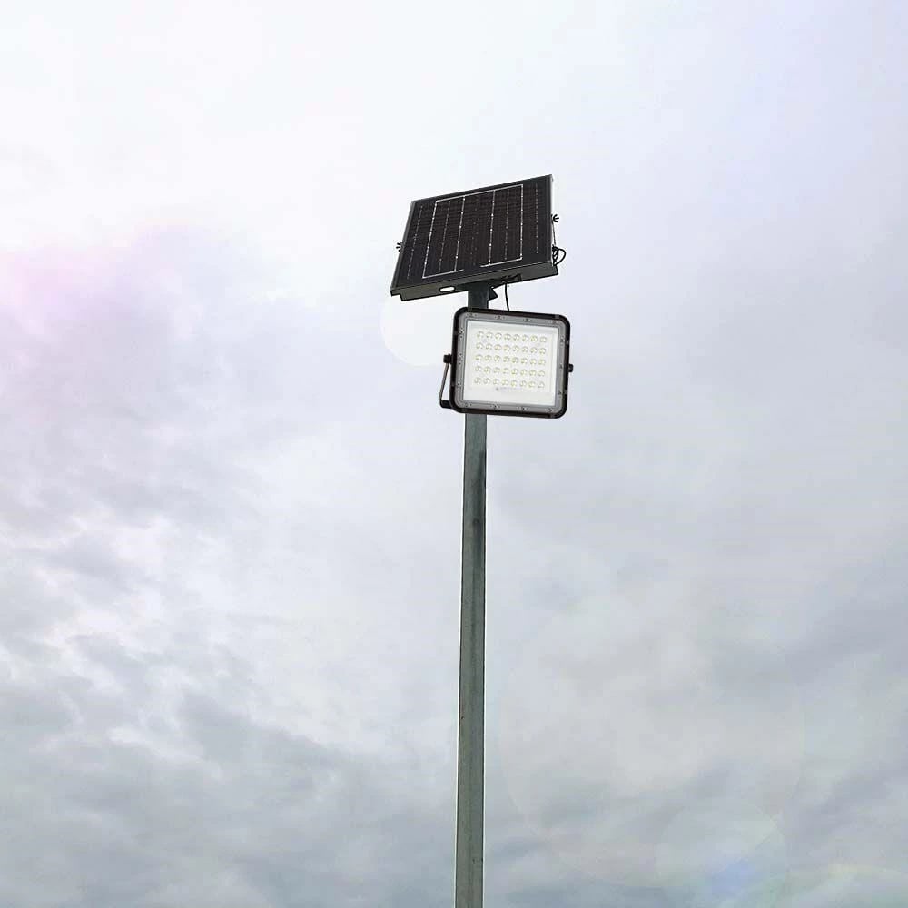 Projektor LED solar V-TAC 10W, me telekomandë, IP65, i zi