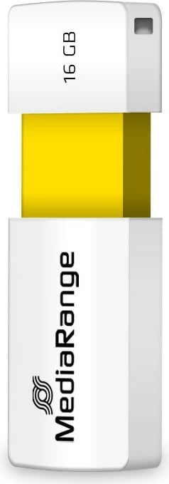USB stick MediaRange 16GB, USB 2.0, slider, verdhë