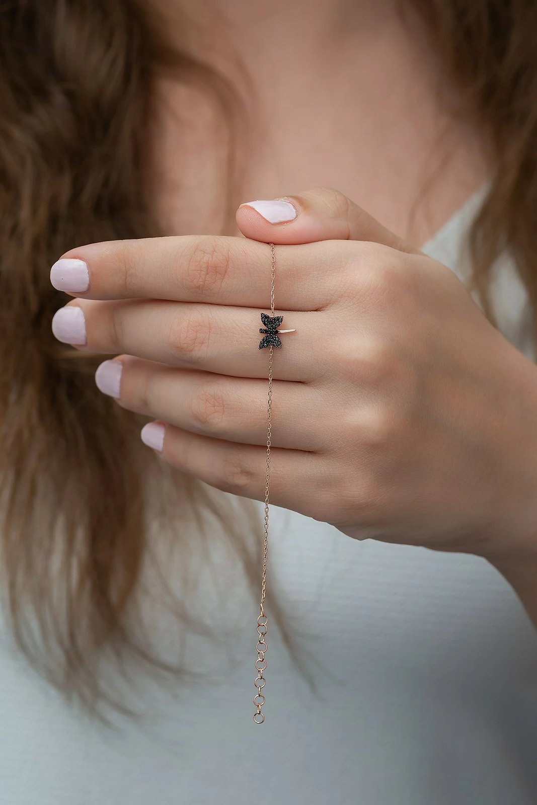 Byzylyk argjendi Jumeon, ngjyrë rozë e zezë, TRDYL764