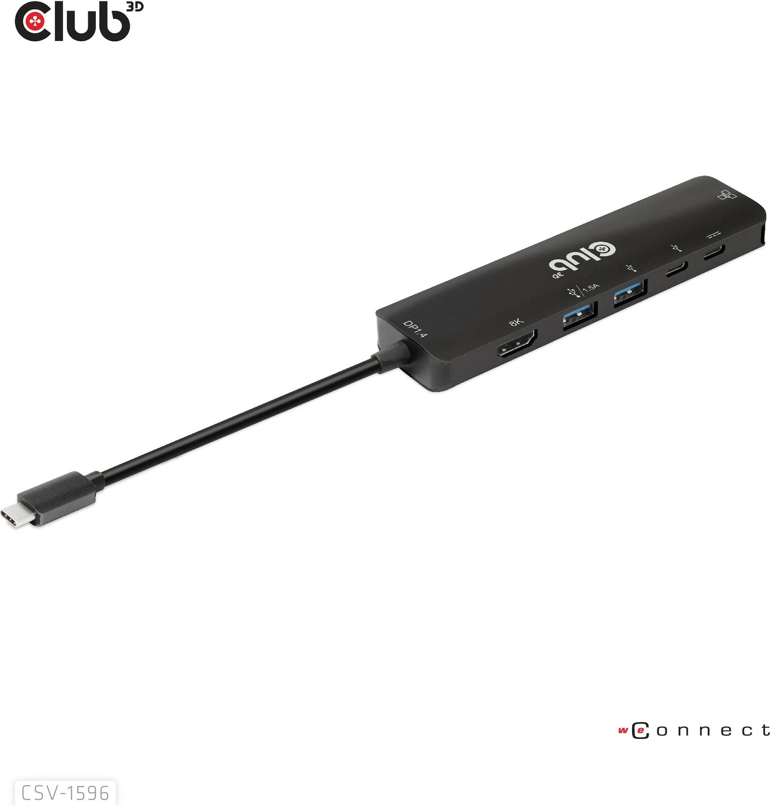 USB-C HUB Club3D CSV-1596, 6në1, HDMI, 2xUSB, 2xUSB-C, LAN, 4K120Hz, PD100W, zi