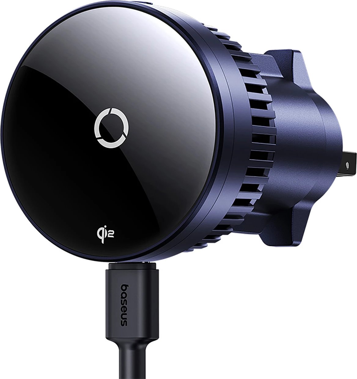 Mbajtës magnetik Baseus MagPro BS-CW04 me karikues wireless 15W, për ventilator të makinës, Zi