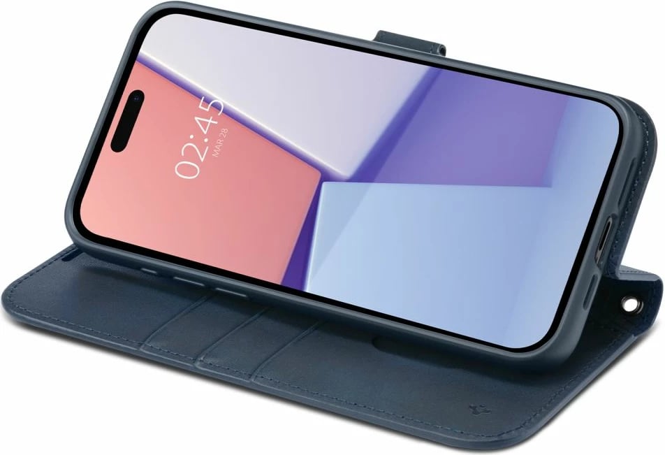 Mbështjellës Spigen Wallet S Pro për iPhone 15 Pro, me portofol, Blu