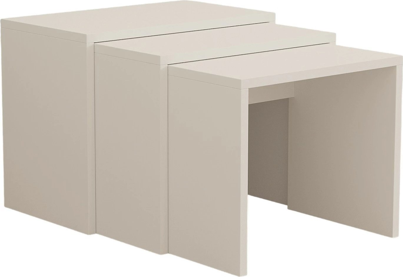 Set tavolinash ndihmëse, 3 copë, ngjyrë e bardhë, Hanah Home Grops