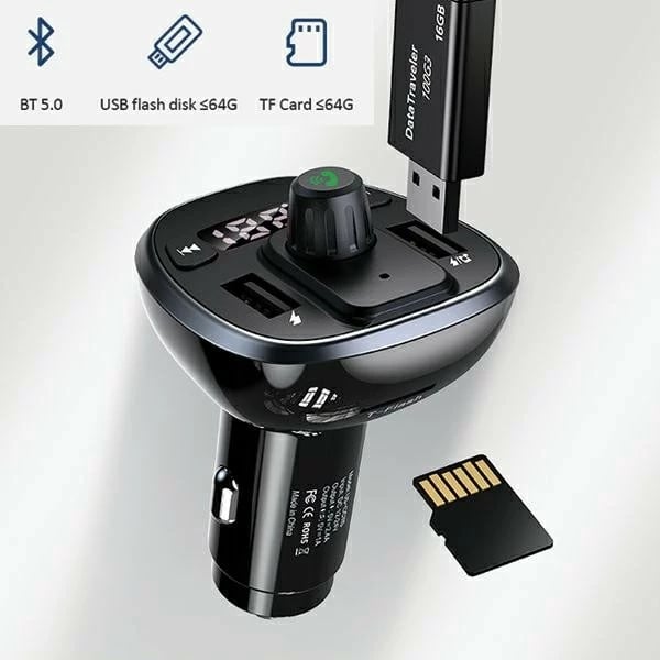 Transmetues FM për makinë USAMS C21, Bluetooth, 2xUSB, 3.4A, i zi