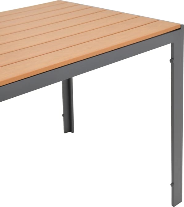 Tavolinë Nares alumini anthracite-plywood natyrale 140x80x72.5cm