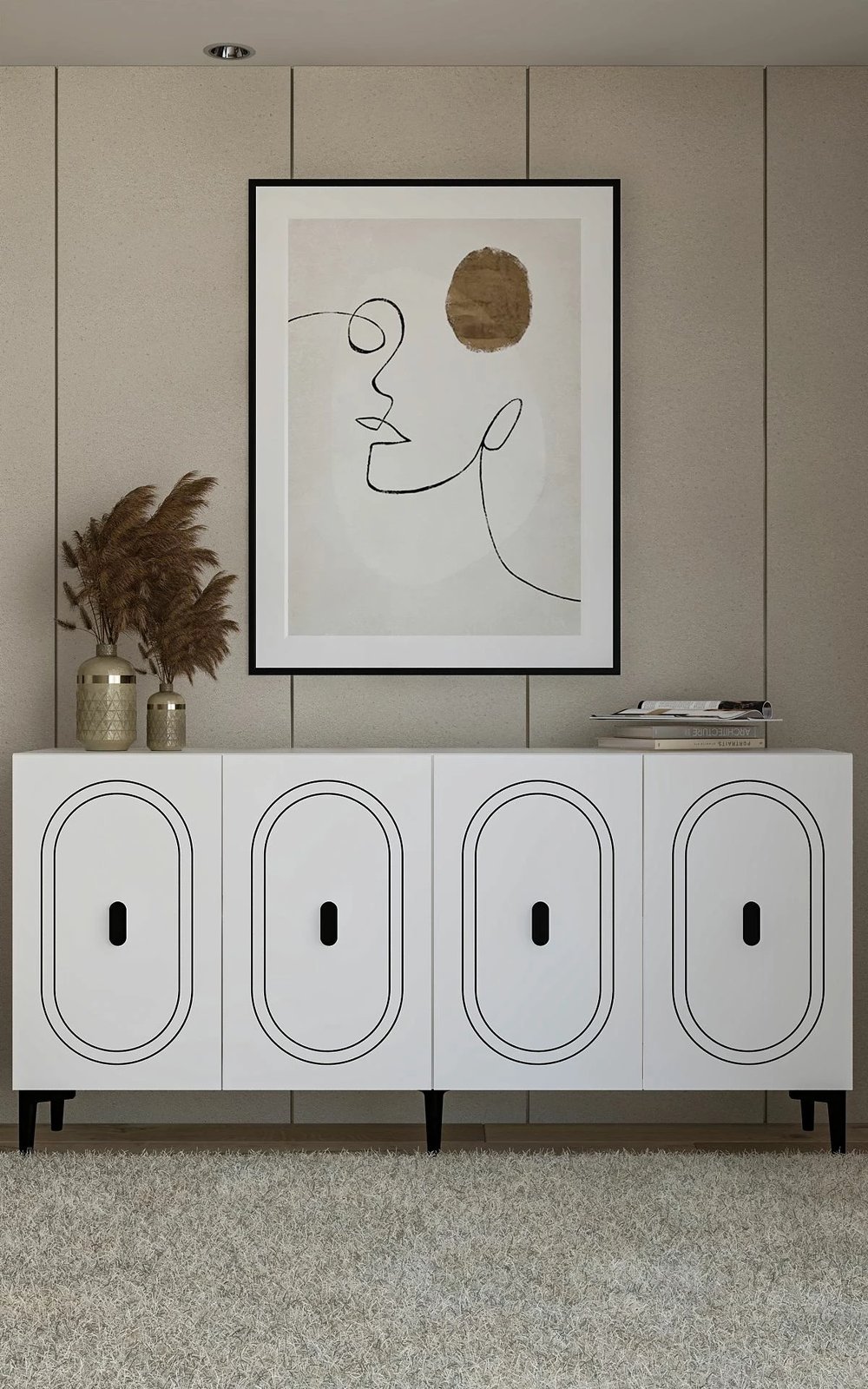 Konsol Skye Decor, e bardhë, Weny