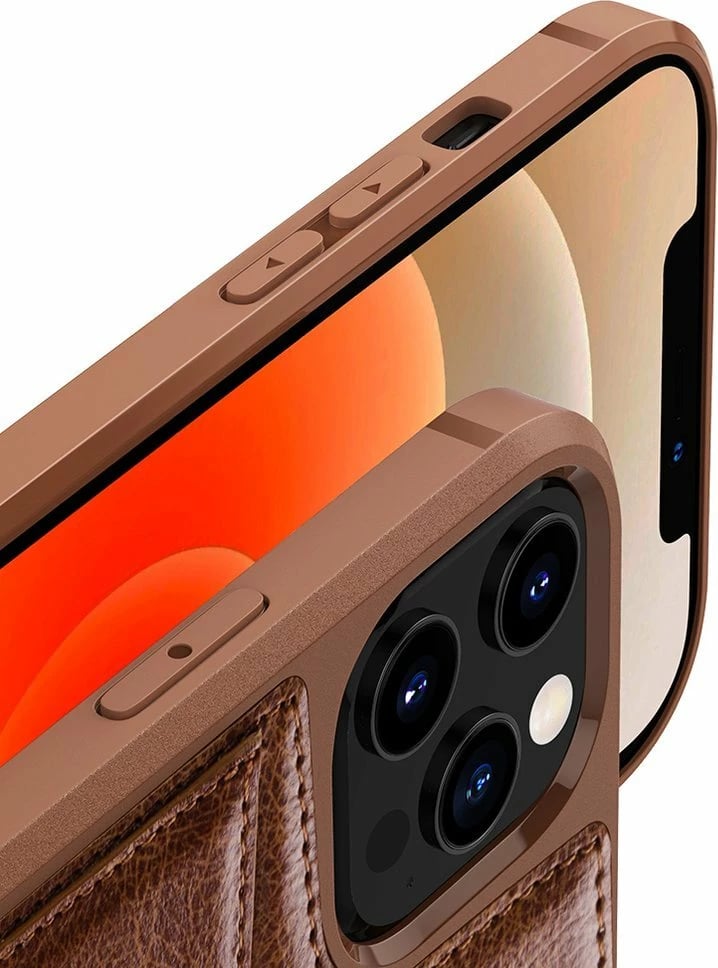 Mbështjellës Nillkin Aoge Leather Case për iPhone 12 mini, lëkurë natyrale, xhep për monedha, e zezë