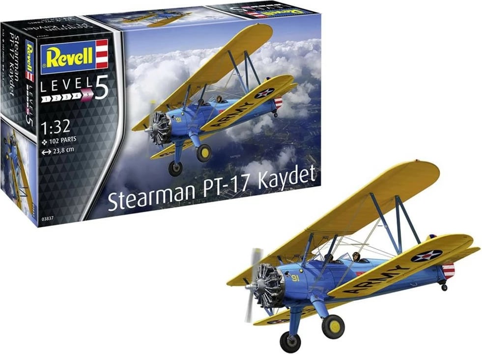Model plastik Revell Stearman PT-17 Kaydet 1:32, 102 pjesë