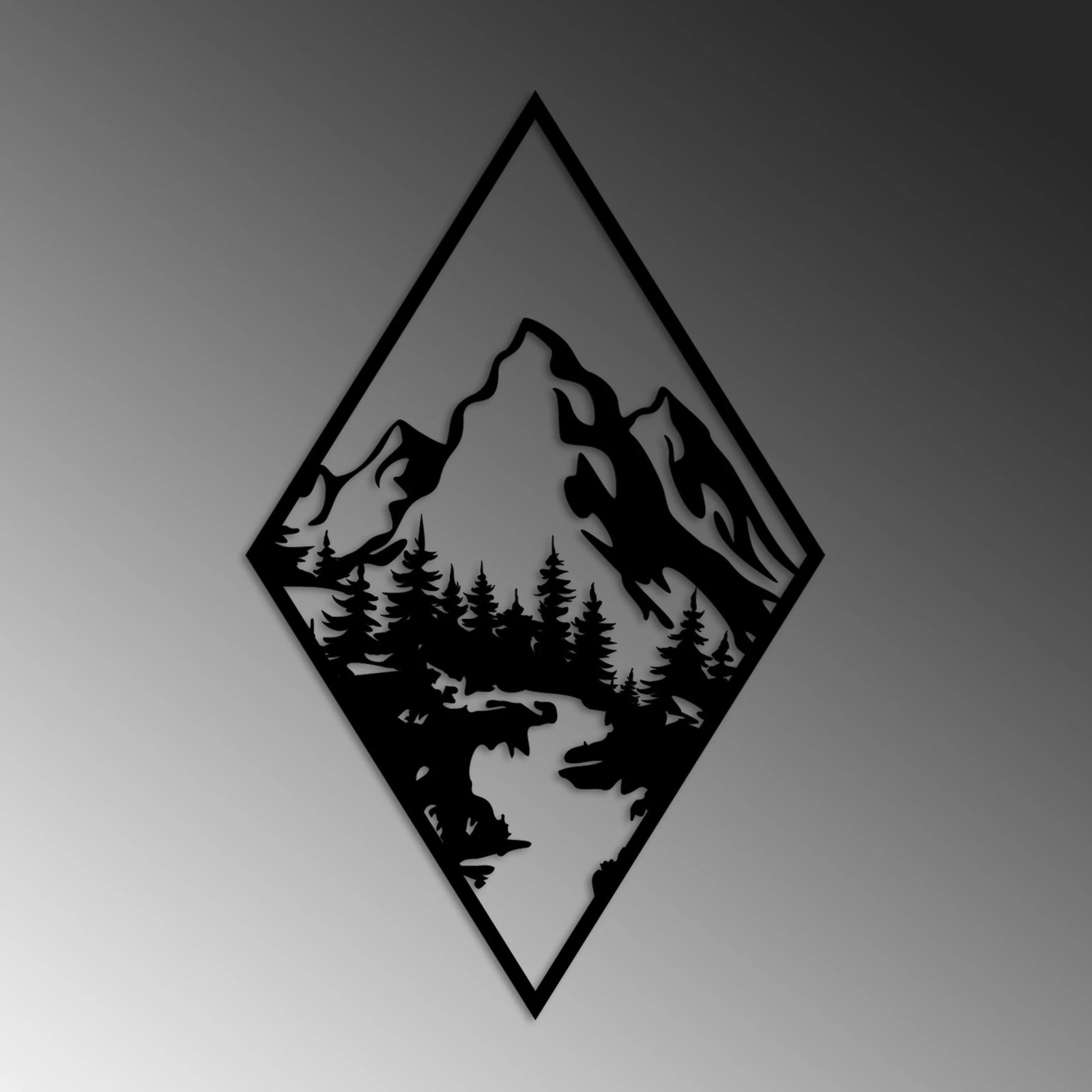 Aksesor dekorativ metalik për mur, Wallity, Montain 1