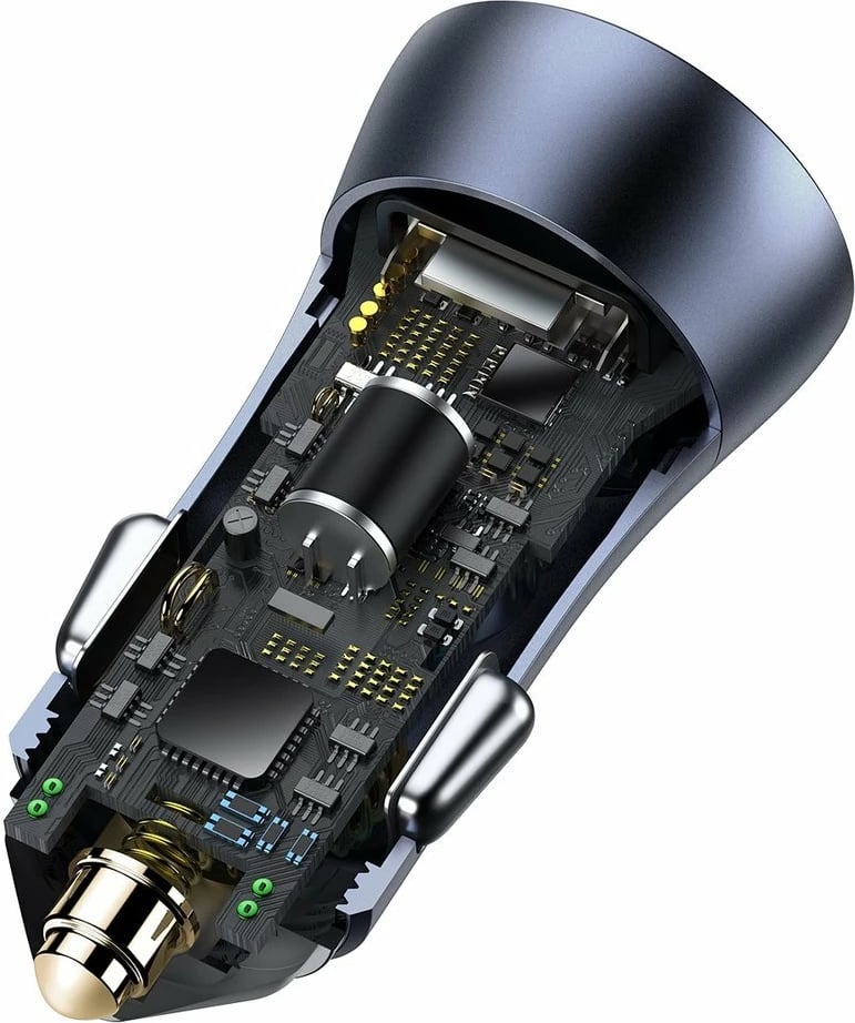 Karikues veture Baseus Golden Contactor Pro, 40W, 2 porta USB/USB-C, me kabllo USB-C në Lightning, Gri Karikues veture Baseus Golden Contactor Pro, 40W, 2 porta USB/USB-C, me kabllo USB-C në Lightning, Gri