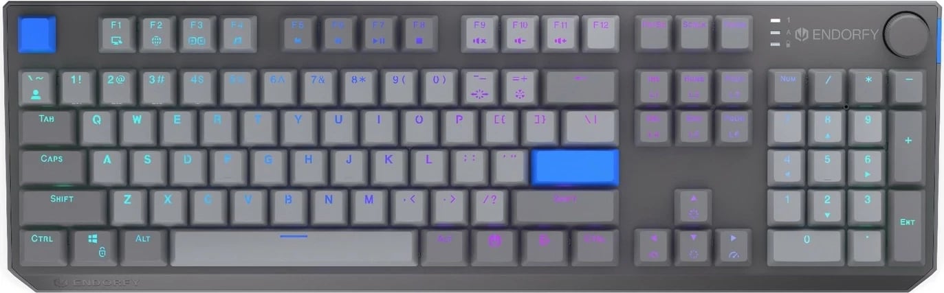 Tastierë mekanike wireless Endorfy Thock V2, RGB, full-size, hot-swap, gri