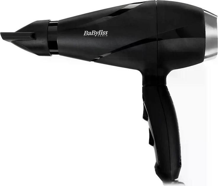 Tharëse flokësh, BaByliss 6710DE, 2100 W, motor AC, jonizim, 2 shpejtësi dhe 3 temperatura, me difuzor dhe grykë e ngushtë, e zezë