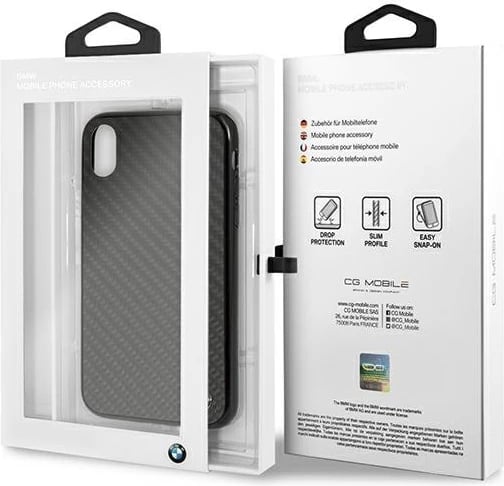 Mbështjellës BMW Signature Carbon për iPhone XR, i zi