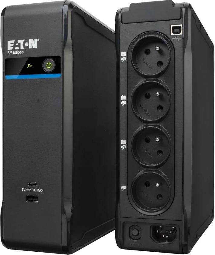 Kasë UPS Eaton 3P Ellipse 900 USB FR, 900 VA, 540 W, E zezë