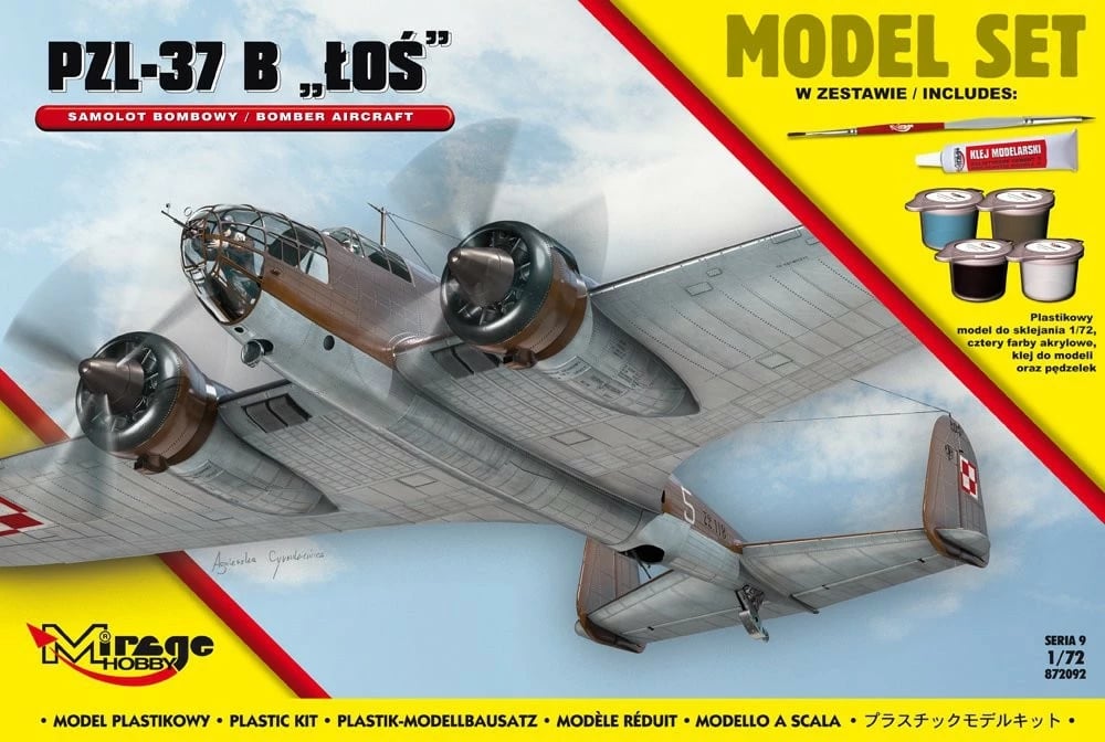 Set model aeroplani Mirage PZL-37B ŁOŚ 1:72 me ngjyra dhe brushë Set model aeroplani Mirage PZL-37B ŁOŚ 1:72 me ngjyra dhe brushë