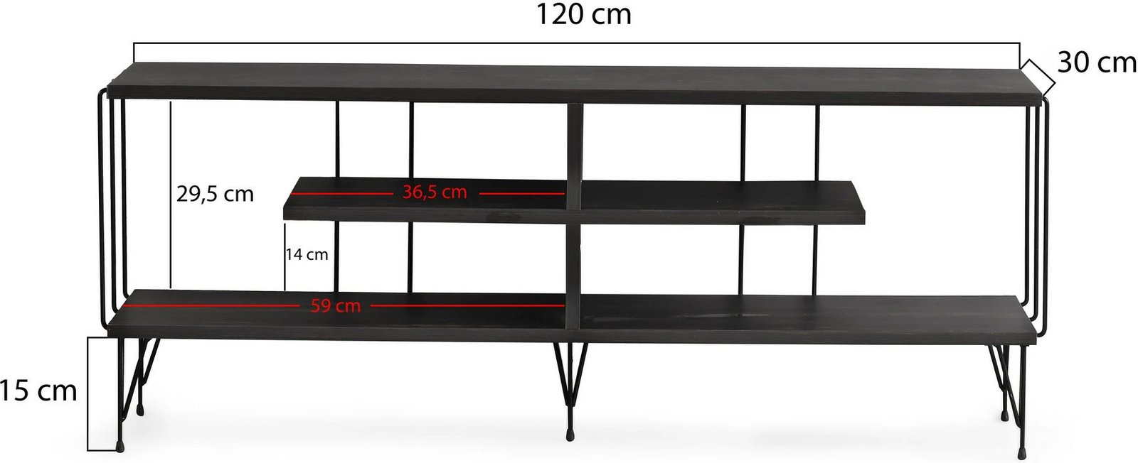 Komodë për TV Hanah Home, Eze, ngjyrë kafe e errët