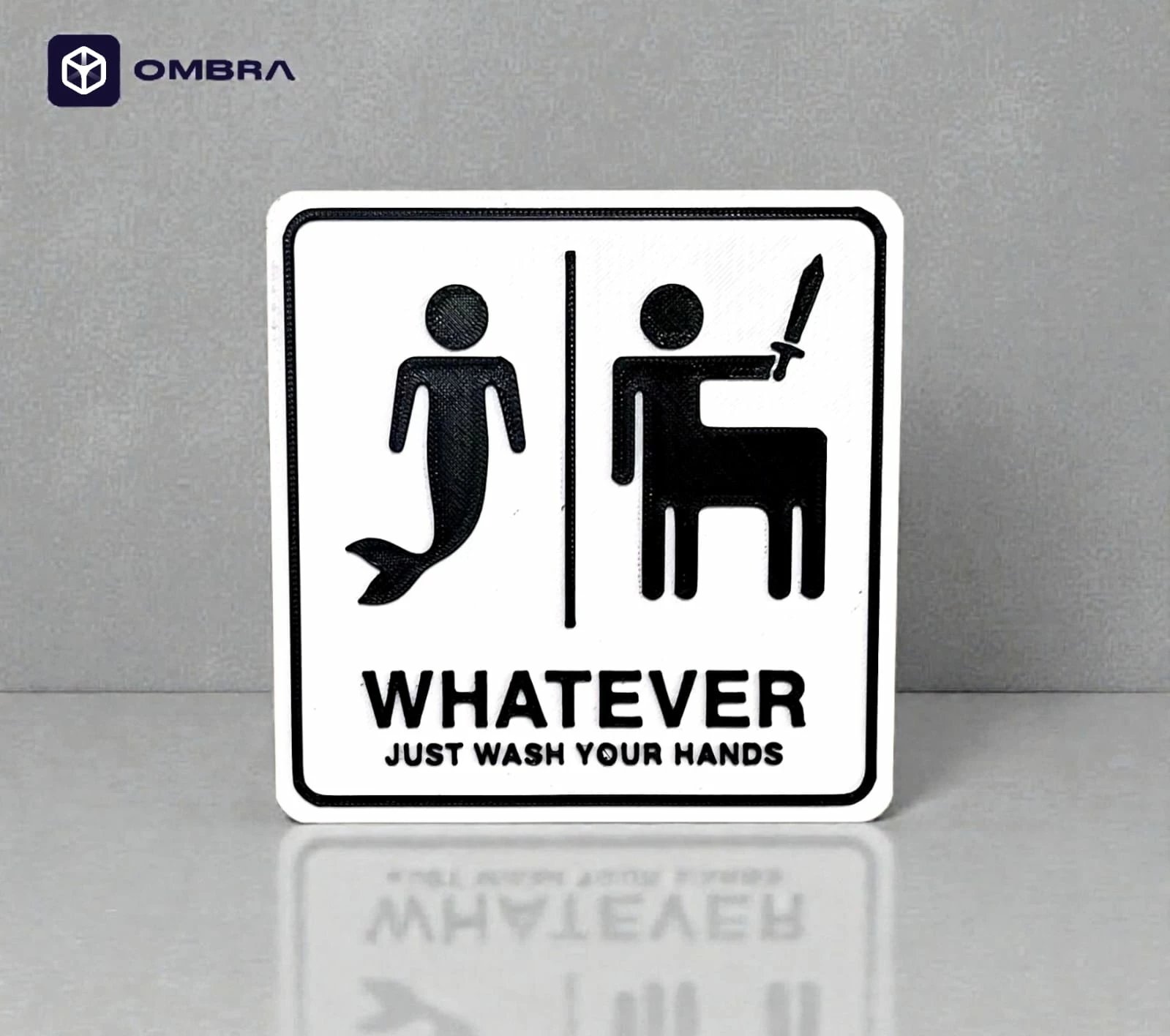 Tabelë per WC (Sign, “WHATEVER – Just wash your hands”)