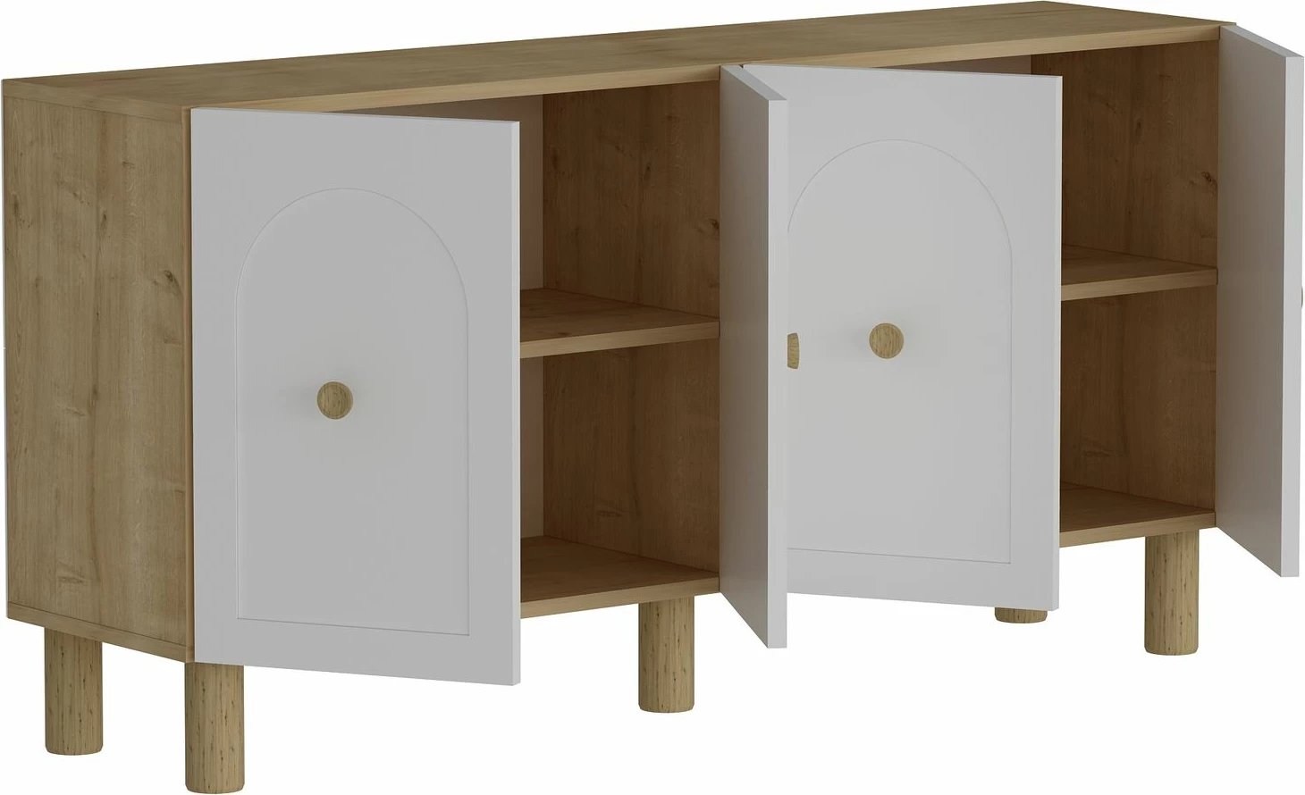 Konsol Skye Decor, Elle, ngjyrë lisi safir dhe e bardhë