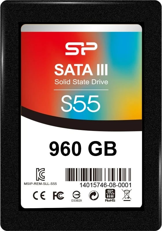 SSD Silicon Power Slim S55, 960 GB, 2.5", SATA III, e zezë
