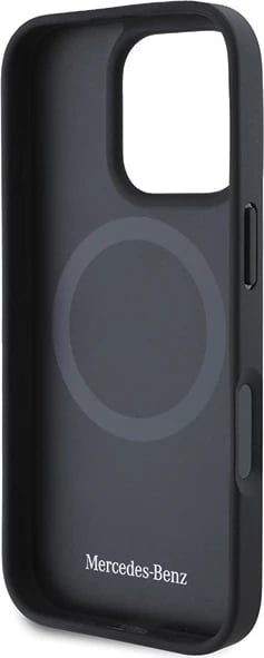 Mbështjellës Mercedes MB Wood Imitation Leather MagSafe për iPhone 16 Pro Max, Blu