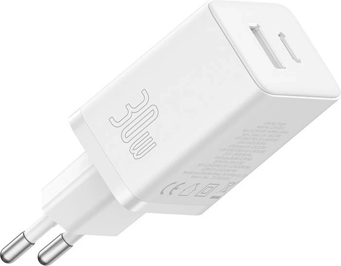 Karikues Baseus P10111404213-00 Cube USB-C / USB-A 30W, Bardhë