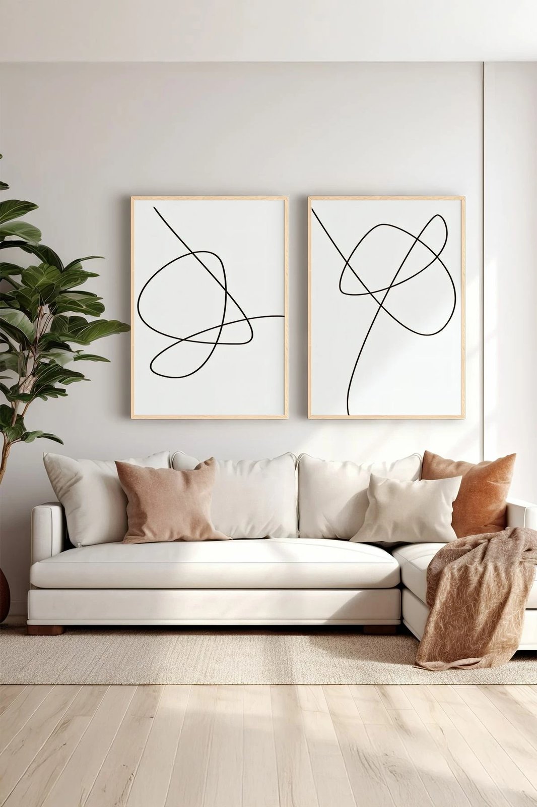 Pikturë dekorative me kornizë (2 copë), Wallity, Ersy2Lımodel6-Ahsap