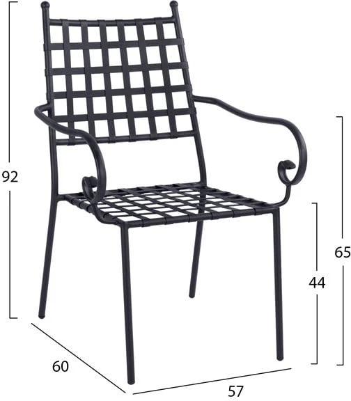 Karrige metalike FH5171.11 ngjyrë e zezë 57x60x92 cm