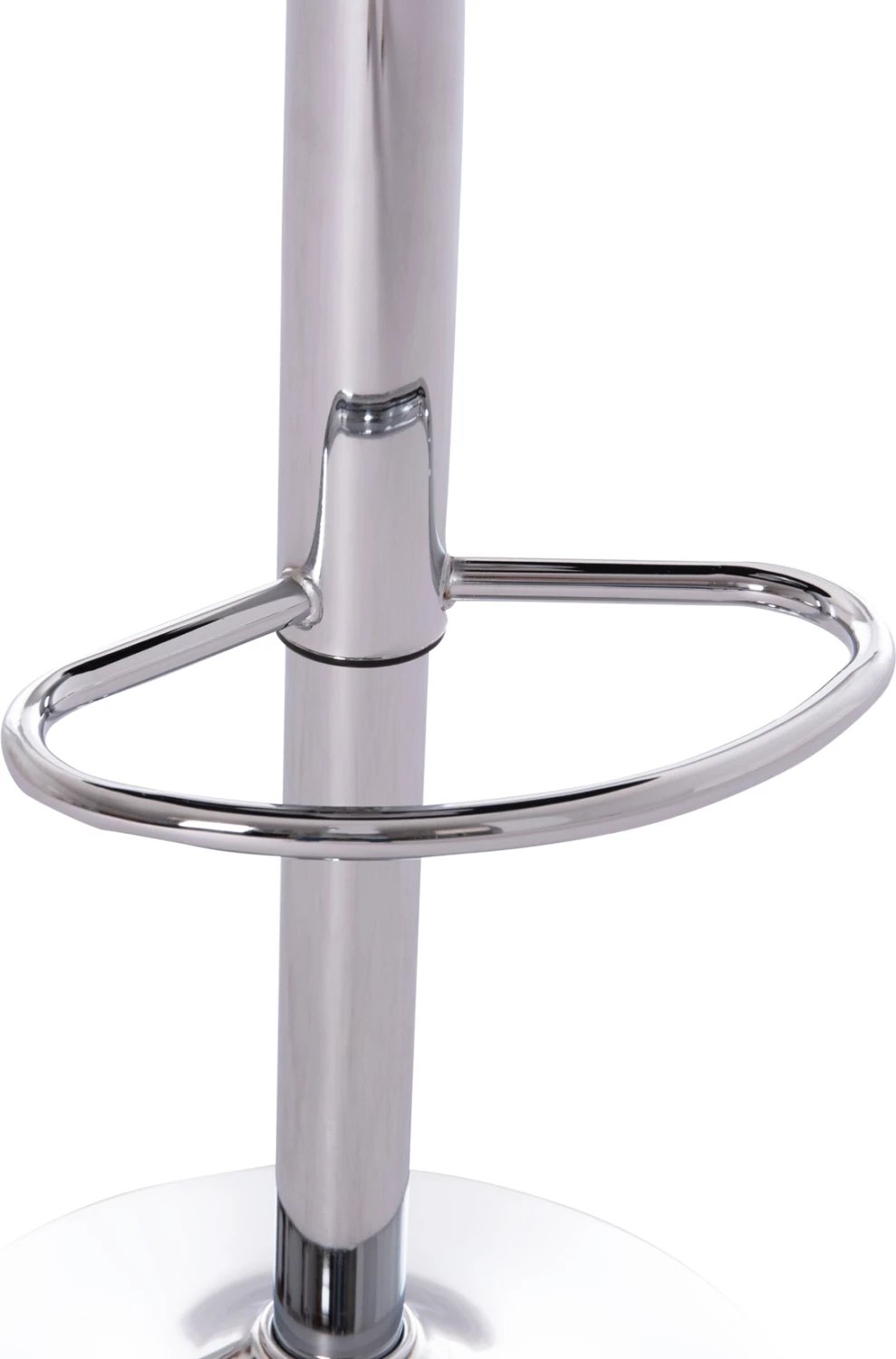 Karrige për bar ROSE, bazë dhe sustë kromi, lëkurë PU e zezë, 48x45x105cm, set prej 2 copash