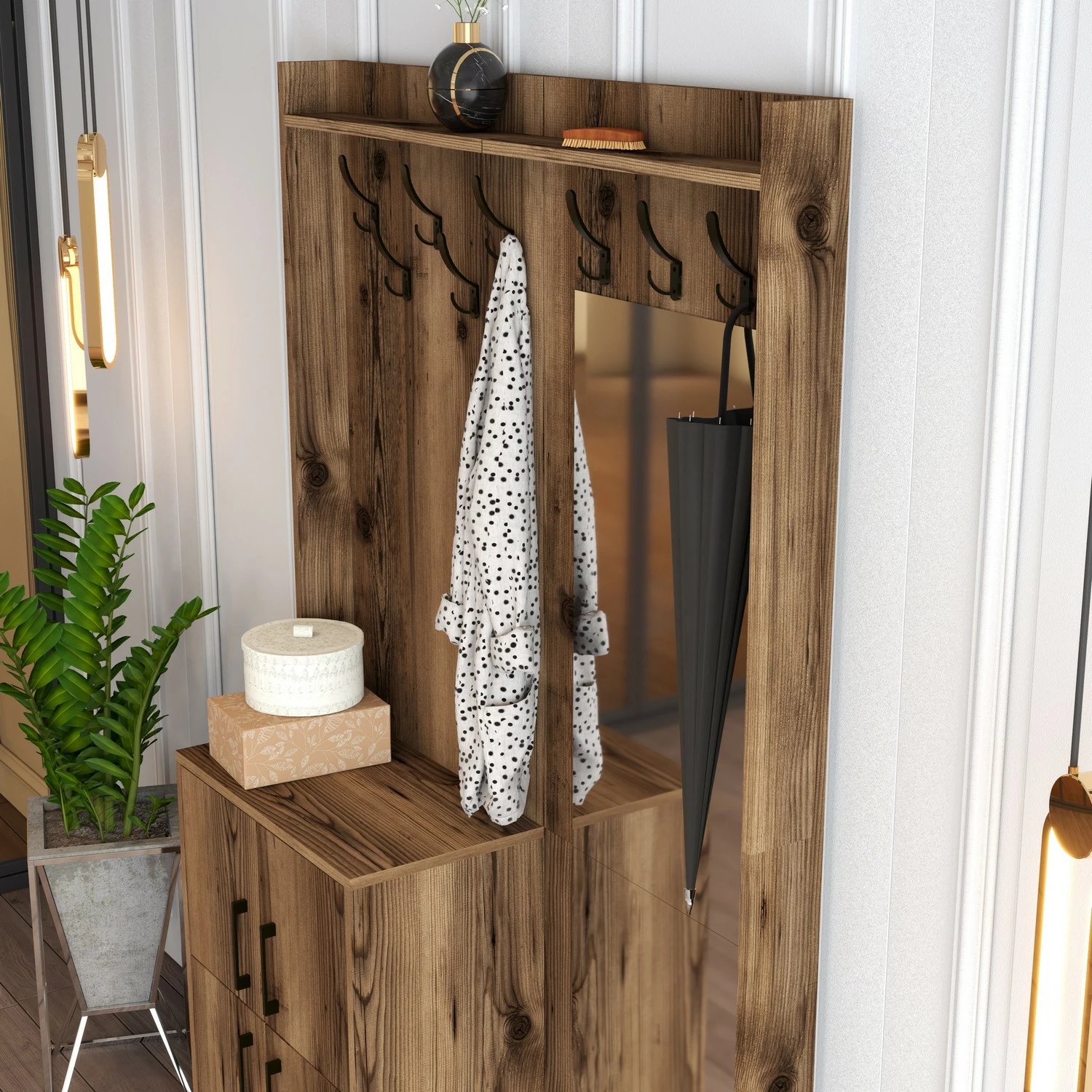 Stendë për korridor, ngjyrë arre, Berlin BC