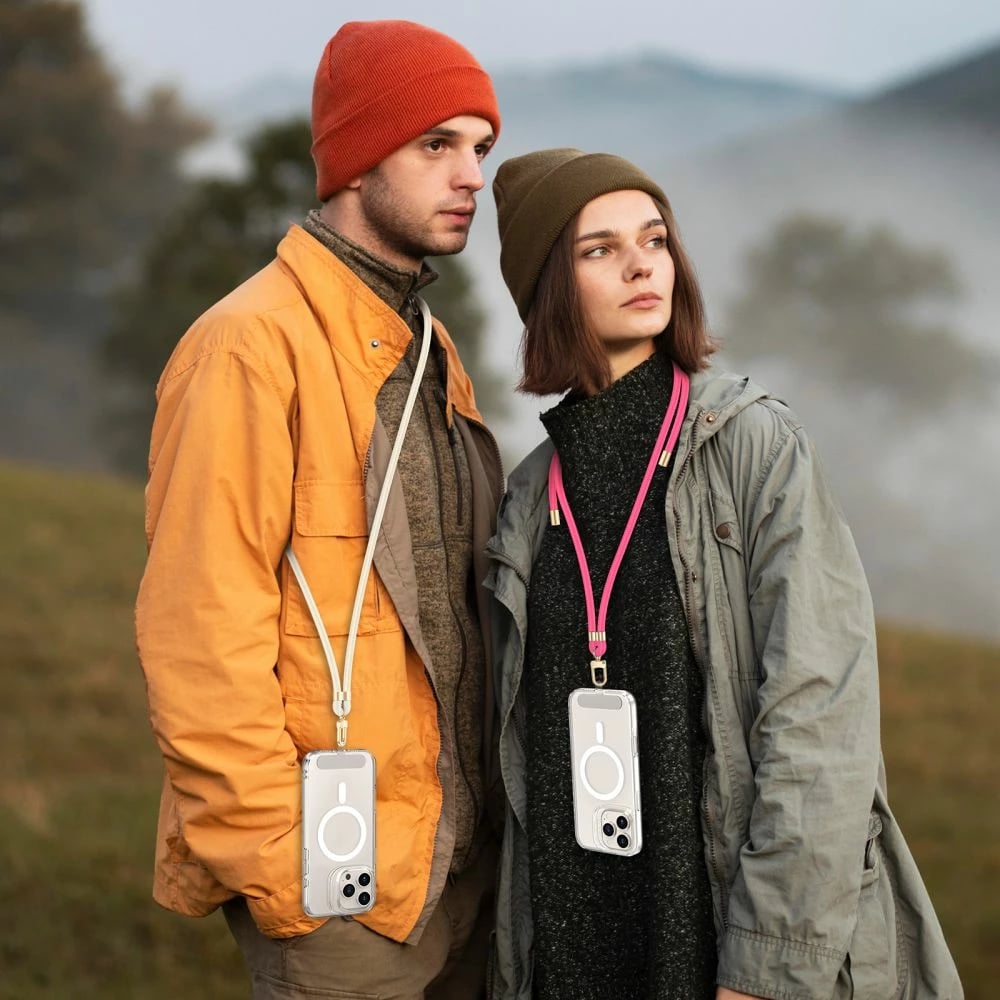 Rrip crossbody për celular Tech-Protect C7S Rope, me adapter, Bezhe