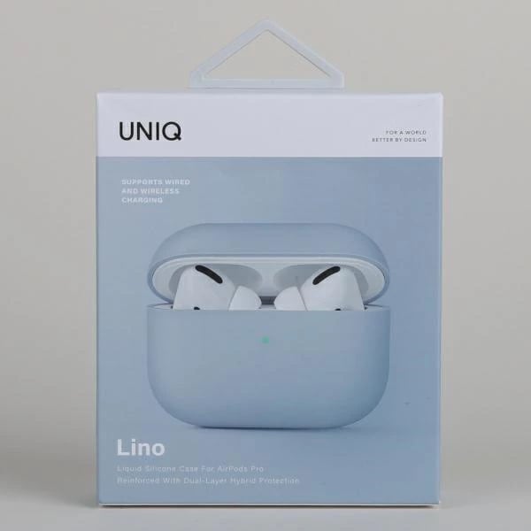 Mbështjellës UNIQ Lino për AirPods Pro, silikon, kaltër