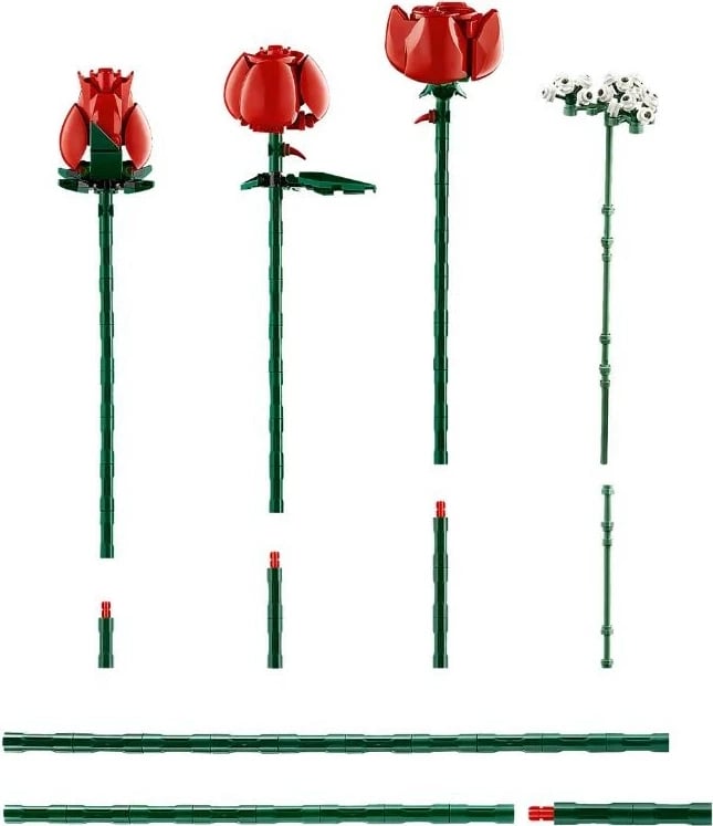 Set ndërtimi LEGO Icons Bouquet of Roses 10328, 822 pjesë, plastikë