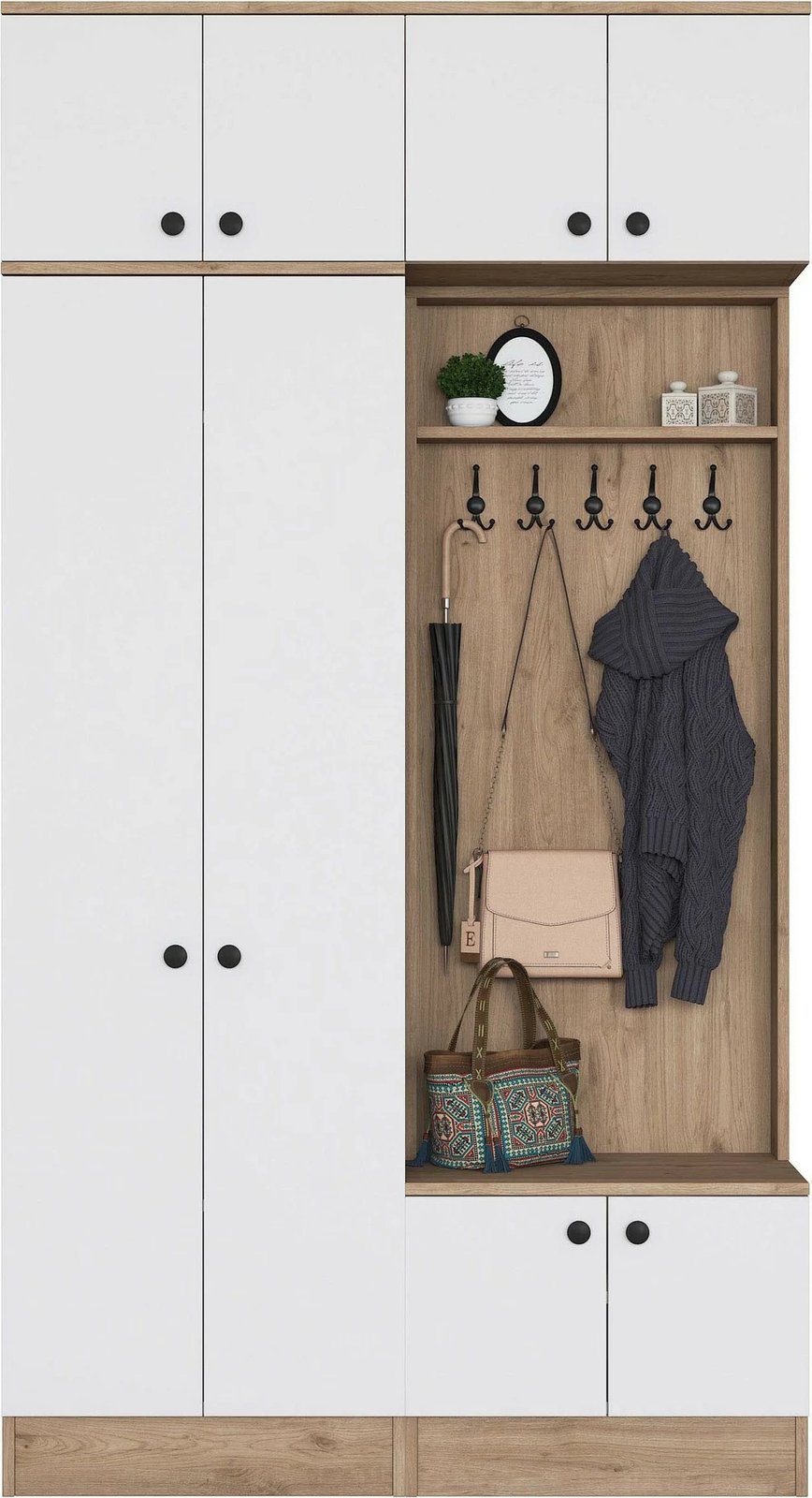 Stendë korridori Skye Decor, EA144 - 3838, ngjyrë arrë dhe e bardhë