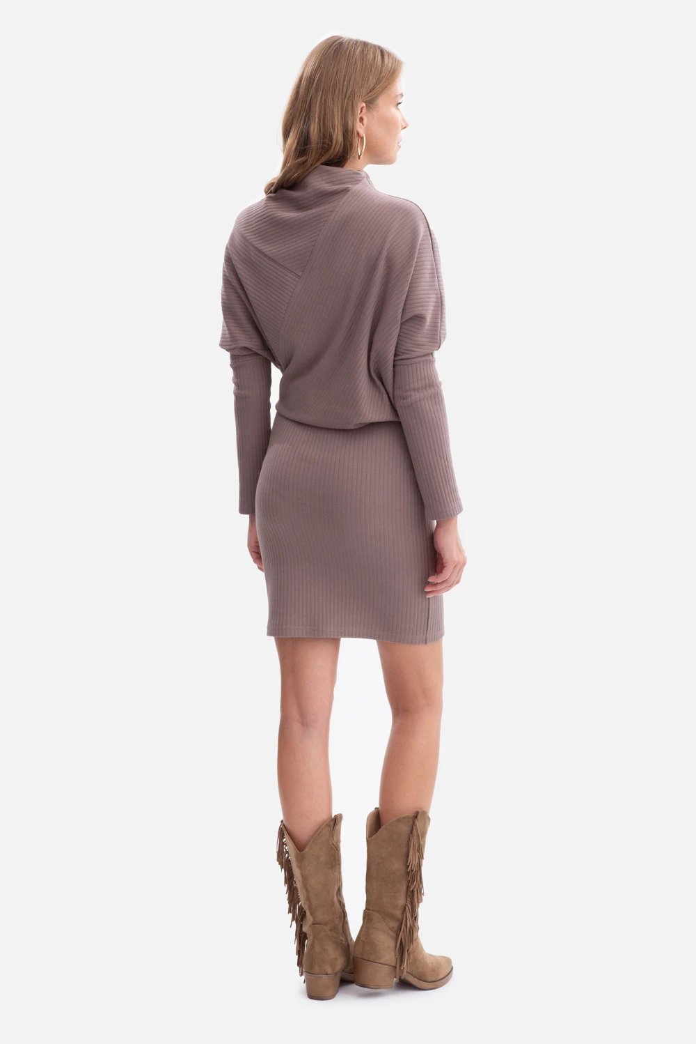 Fustan ditor BeWear 218624, kafe